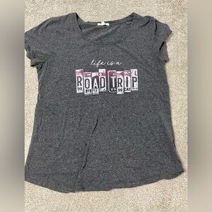 Maurices Charcoal Gray 'Life is a Road Trip' Short Sleeve Tee